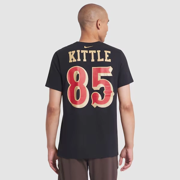 Men's Nike George Kittle Black San Francisco 49ers 2025 Rivalries Collection Player Name & Number T-Shirt