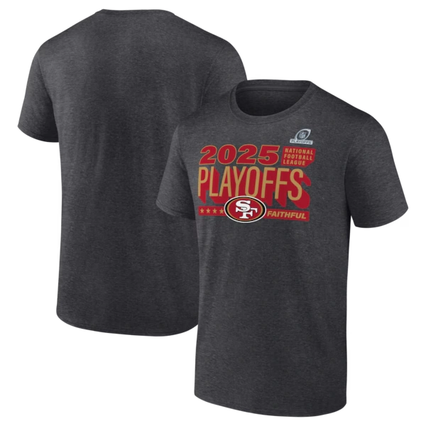 Men's  Charcoal San Francisco 49ers 2025 NFL Playoffs Ready T-Shirt