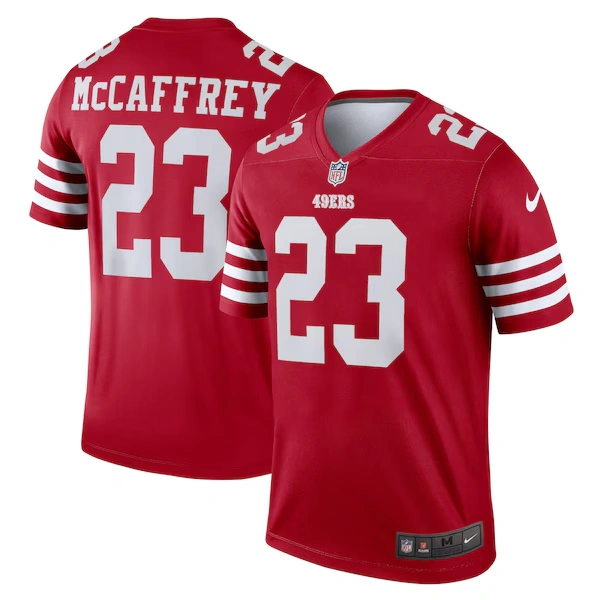 Men's Nike Christian McCaffrey Scarlet San Francisco 49ers Legend Player Performance Top