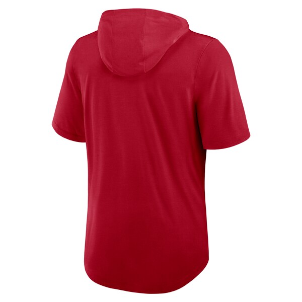 Men's Nike Scarlet San Francisco 49ers Lockup Tri-Blend Hoodie T-Shirt