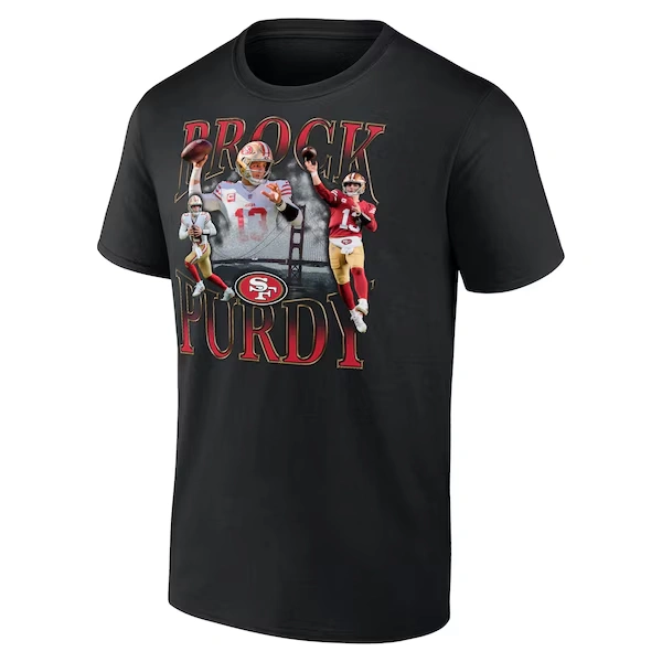 Men's Fanatics Brock Purdy Black San Francisco 49ers Notorious Player Graphic T-Shirt