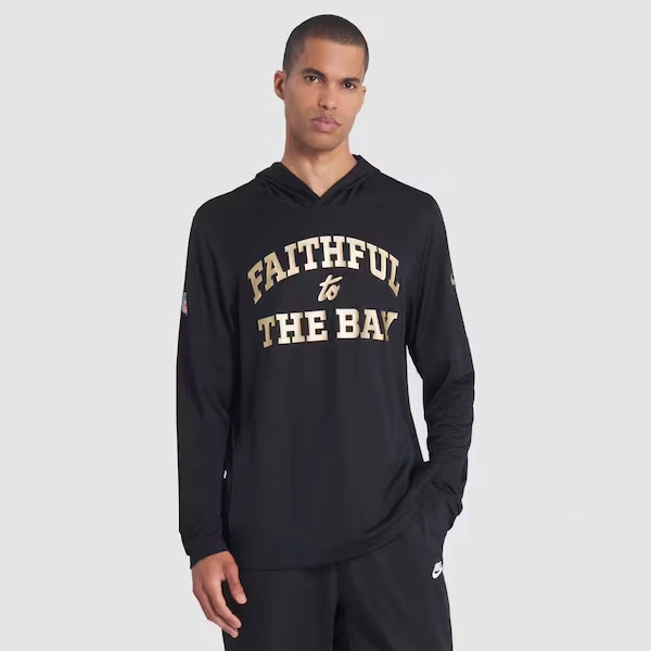 Men's Nike Black San Francisco 49ers 2025 Rivalries Collection Sideline Dri-FIT Long Sleeve Hoodie T-Shirt