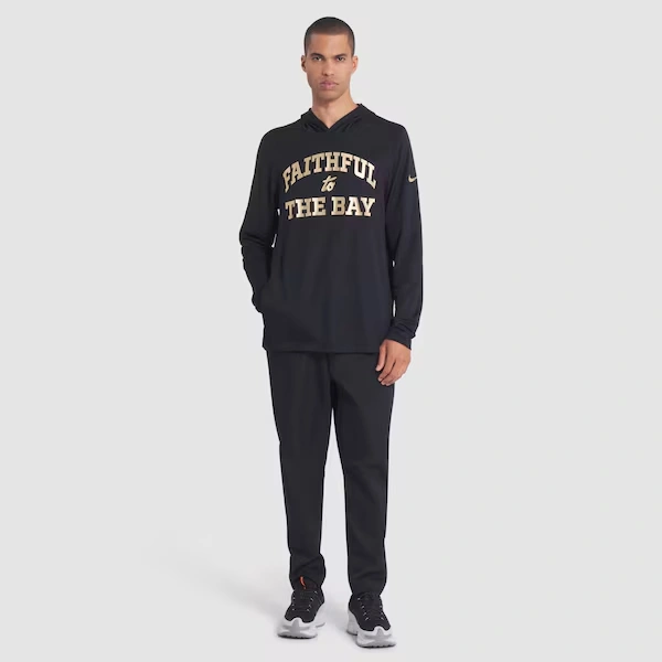 Men's Nike Black San Francisco 49ers 2025 Rivalries Collection Sideline Dri-FIT Long Sleeve Hoodie T-Shirt