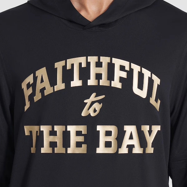 Men's Nike Black San Francisco 49ers 2025 Rivalries Collection Sideline Dri-FIT Long Sleeve Hoodie T-Shirt